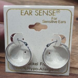 Ear Sense Hypoallergenic Silver Hoop Earrings